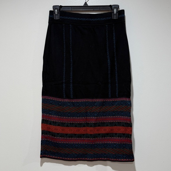 Peruvian Connection Knit Pencil Skirt Small S Multicolor Geometric Print Cotton - Picture 5 of 5